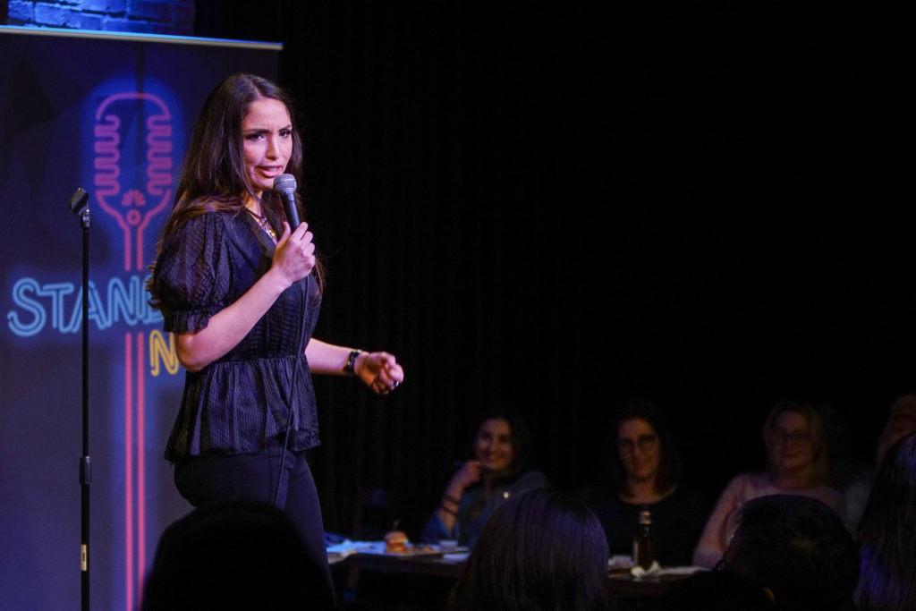 NBCUNIVERSAL EVENTS -- NBC TIPS Initiative - Standup NBC -- Pictured: (l-r) Luz Pasos at The Hollywood Improv Club, Los Angeles, CA Wednesday, December 5th, 2018 -- (Photo by: Oscar Moreno/NBC)