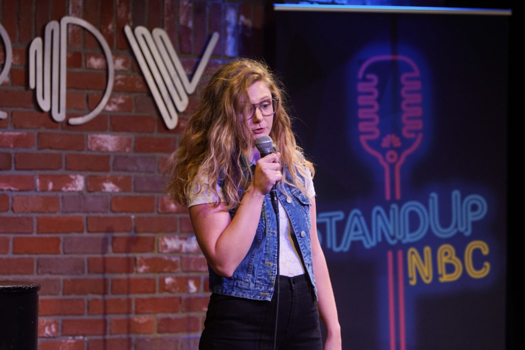 NBCUNIVERSAL EVENTS -- NBC TIPS Initiative - Standup NBC -- Pictured: (l-r) Ali Clayton at The Hollywood Improv Club, Los Angeles, CA Wednesday, December 5th, 2018 -- (Photo by: Oscar Moreno/NBC)