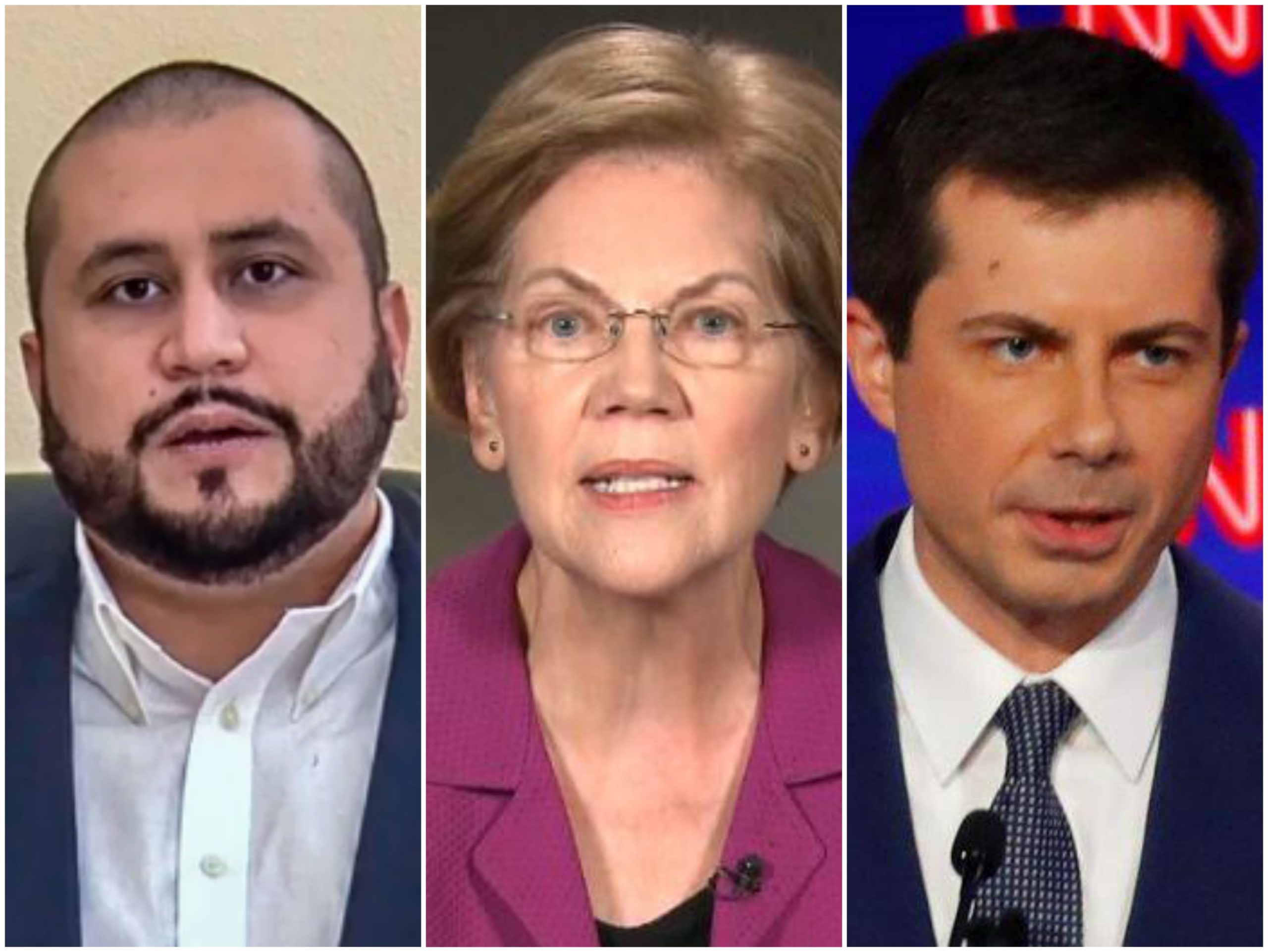 George Zimmerman, Elizabeth Warren & Pete Buttigieg