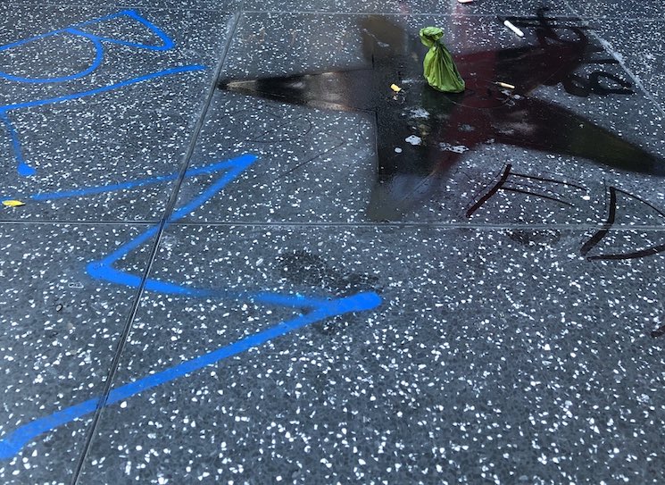 Donald Trump's Walk Of Fame Star Spray Painted Black Black Lives Matter