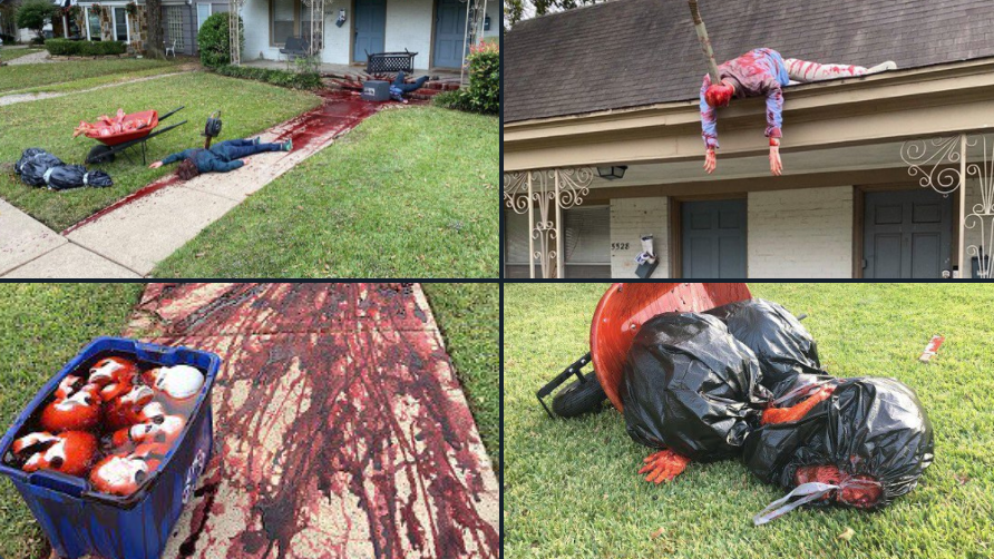Gruesome Halloween Decorations Prompt Several Police Visits To Dallas Home