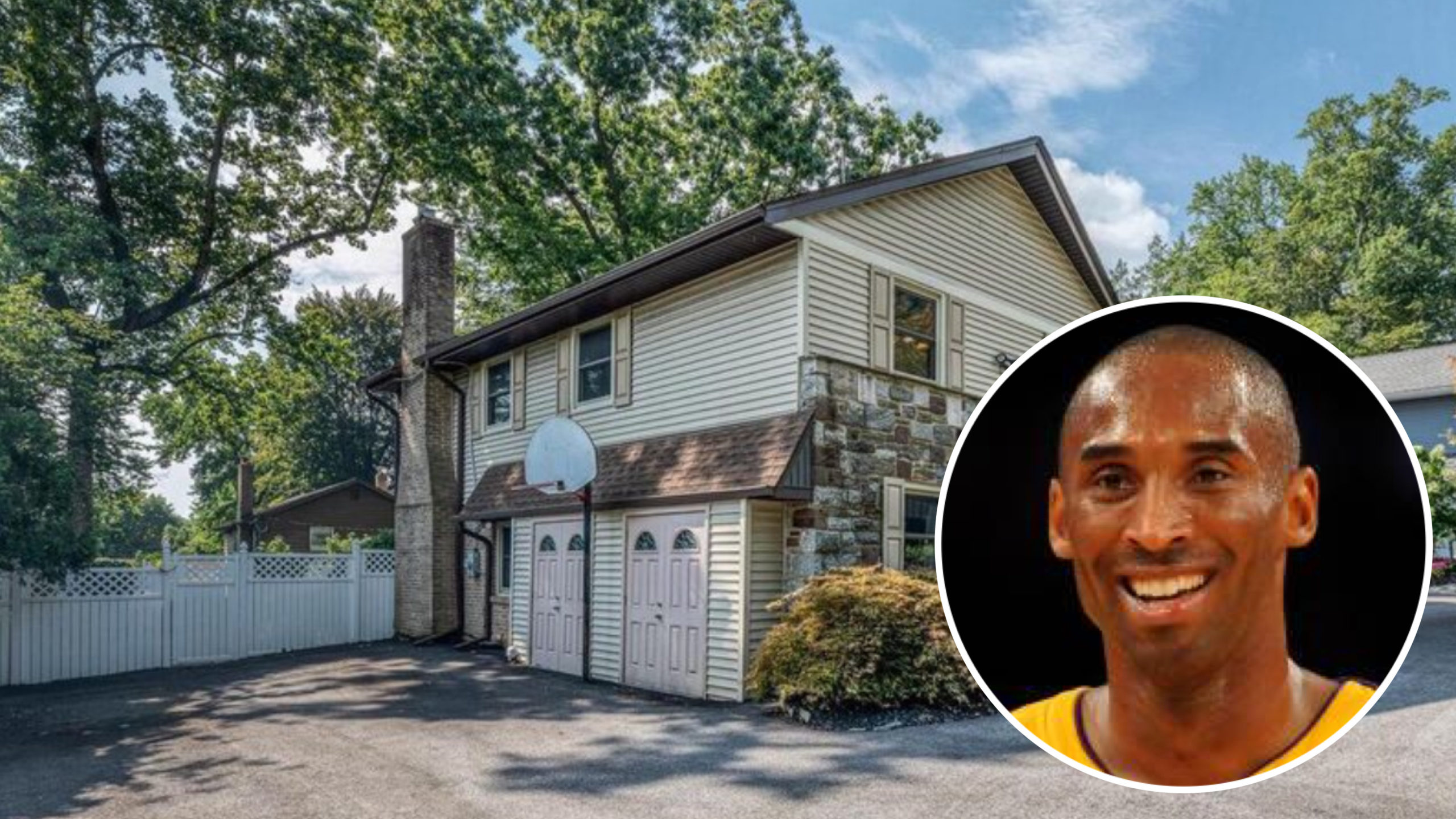 Kobe Bryant's Childhood Home In Pennsylvania Sells For $810K, Kobe Bryant's Childhood Basketball Hoop Sold At Auction For $37,200