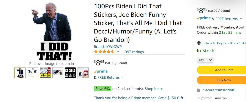 Joe Biden sticker 