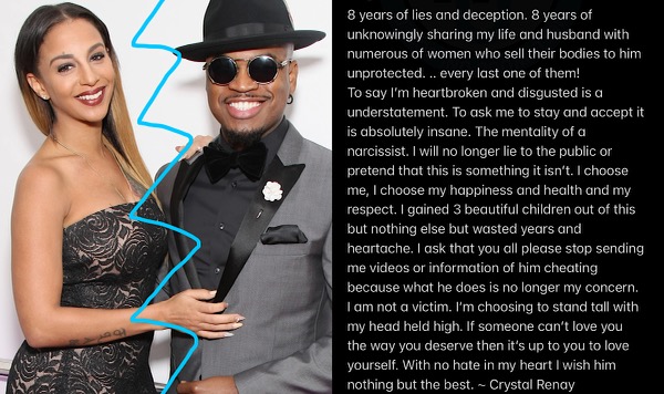 Crystal Smith Walks From Marriage To Ne-Yo; Claims He's Been Cheating With Sex Workers Unprotected: ‘Stop Sending Me Videos, He’s No Longer My Concern’