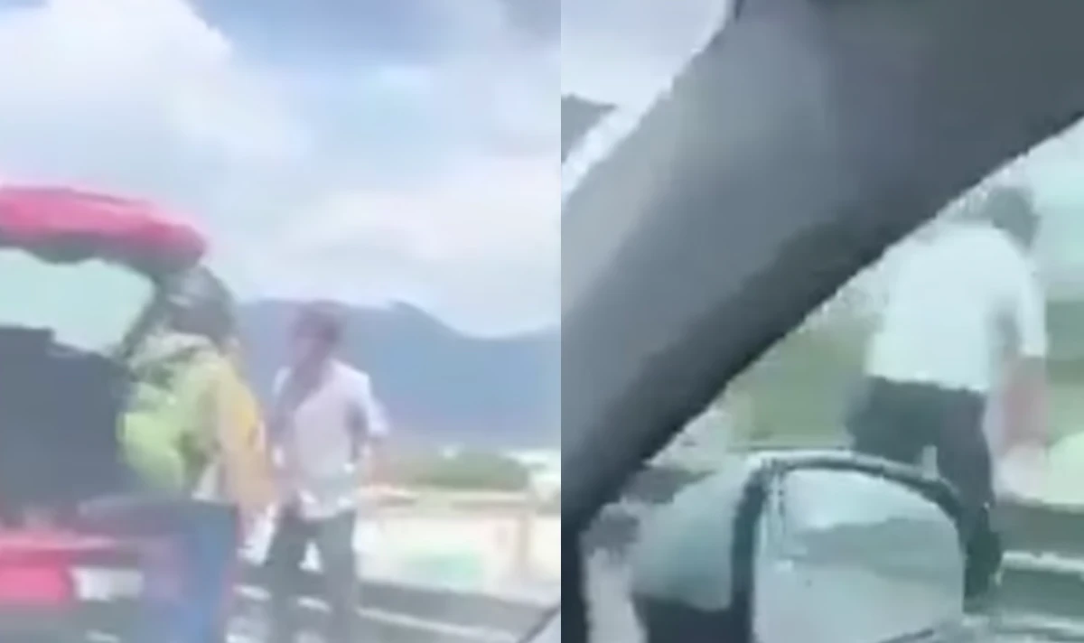 uber eats driver thrown off of bridge