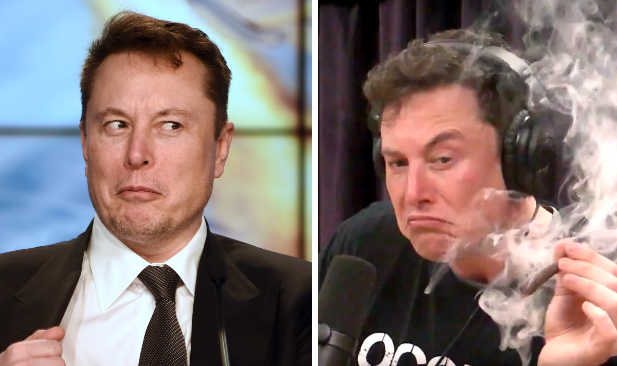 elon musk smoking weed joe rogan podcast