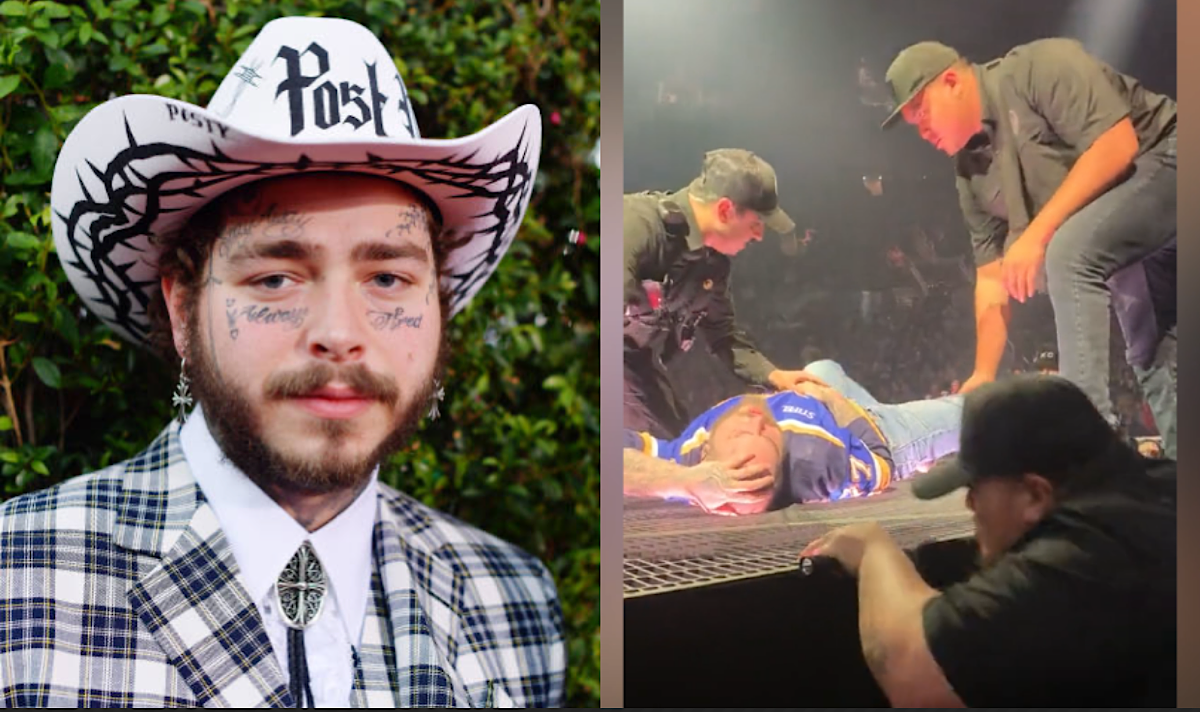 [GRAPHIC] Post Malone Takes Brutal Fall Onstage & Medics Rush To Pull Him Off, Manager Says He Bruised His Ribs