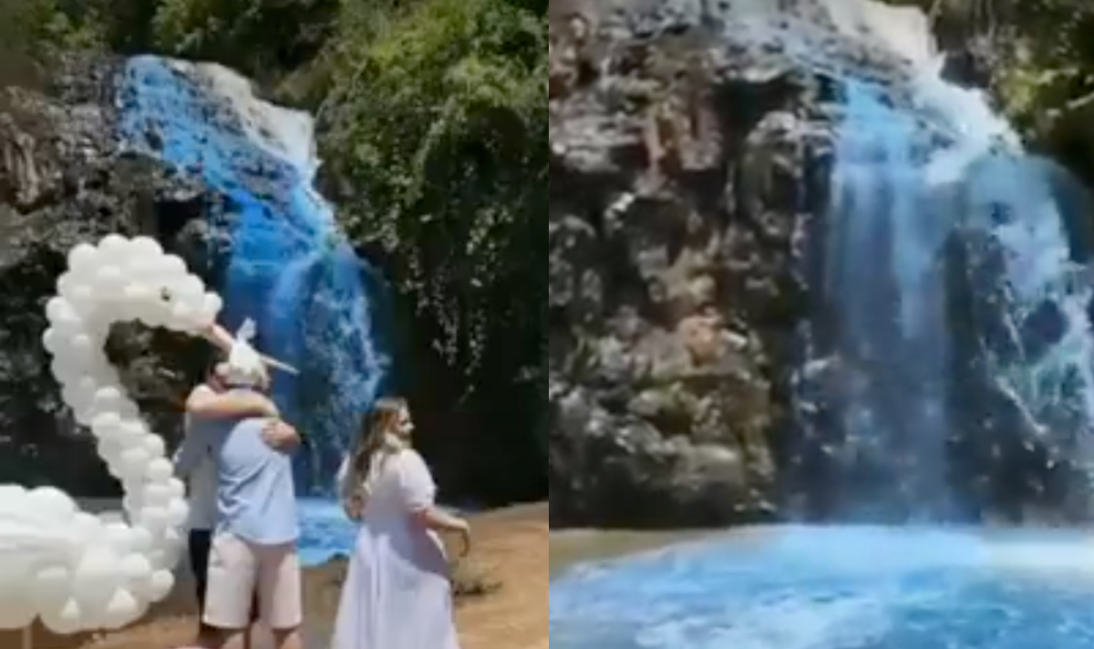 couple under investigation for gender reveal waterfall