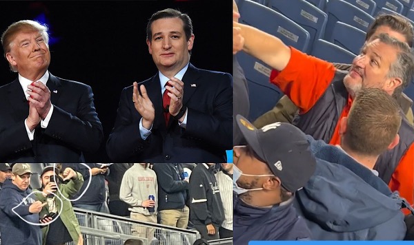 Ted Cruz Gets Booed & Middle Fingers At Yankees Game, One Heckler Reminds Him Of Trump Calling His Wife Ugly