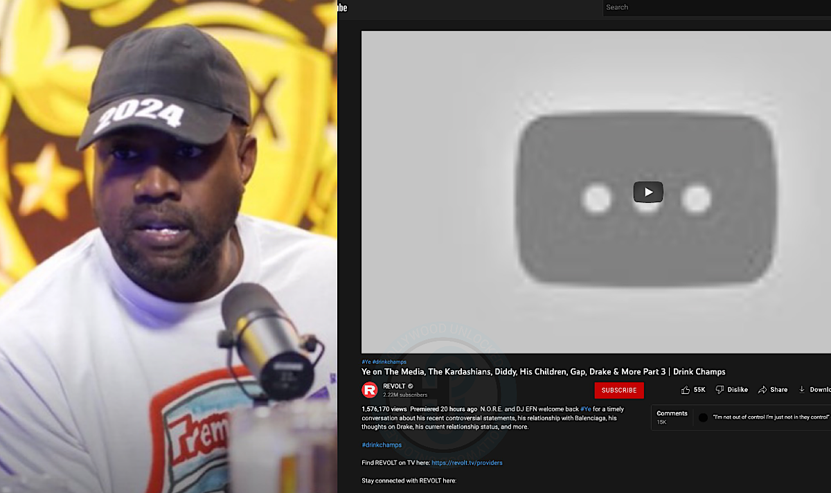 YouTube & Revolt Take Down Kanye West ‘Drink Champs’ Interview Less Than 24 Hours After Airing