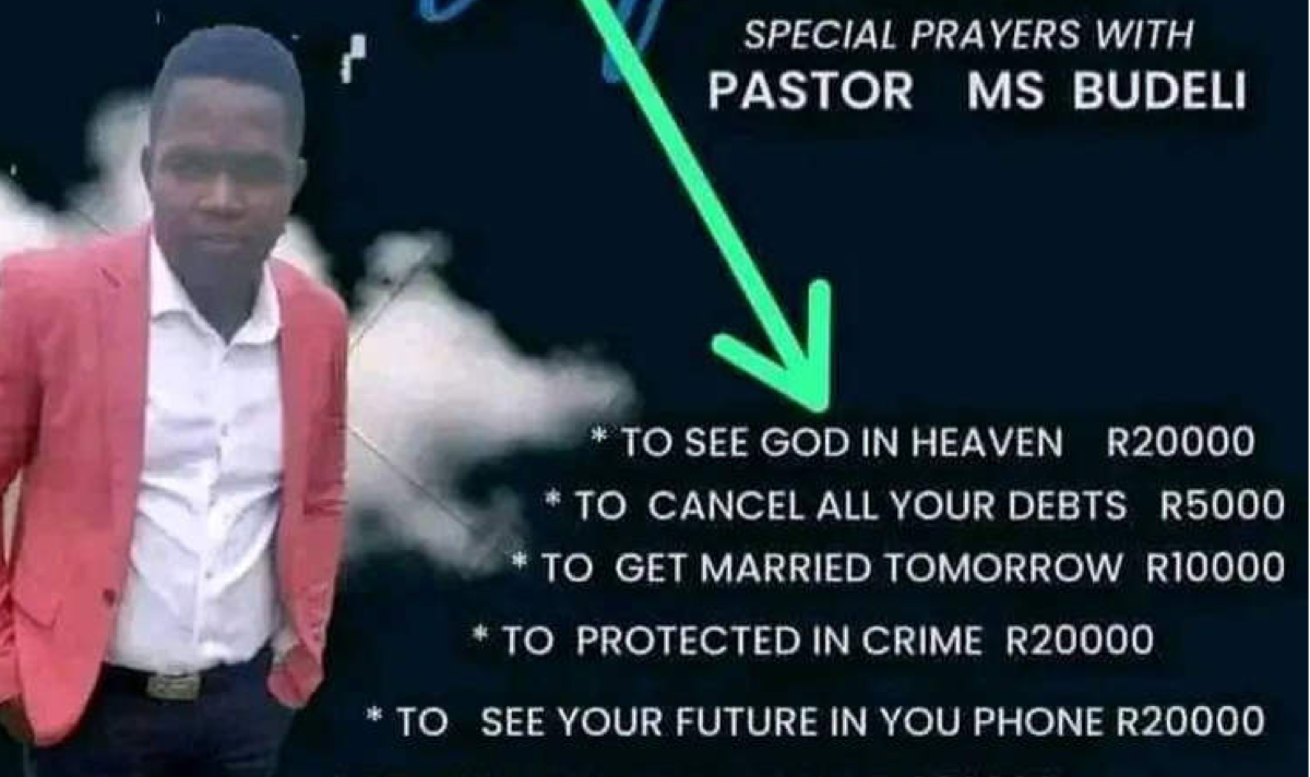 South African pastor charges $1k for special prayers