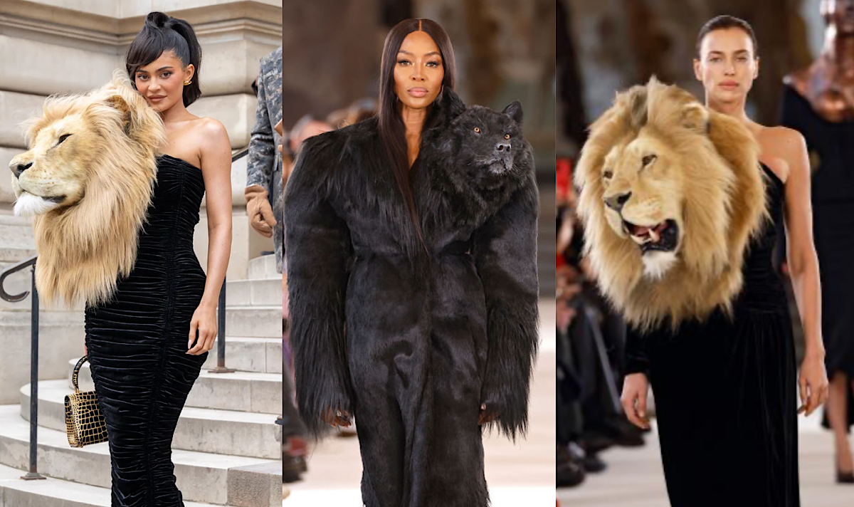 PETA & Taxidermists Approve Of Kylie Jenner, Irina Shayk & Naomi Campbell Wearing Fabulously Innovative Wolf Head & Lion Head Dresses