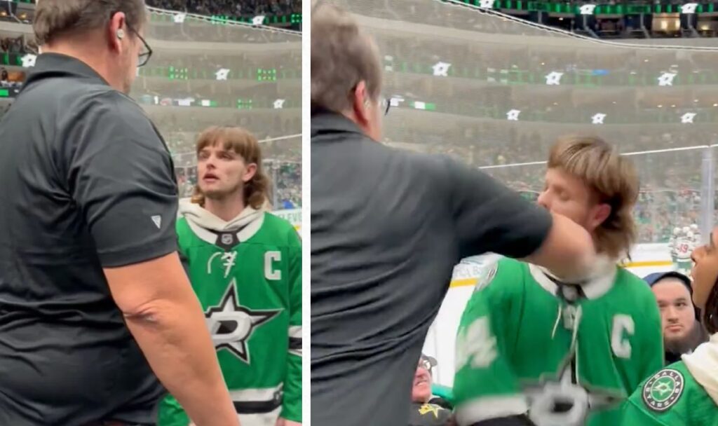 Clown Behavior! Dallas Stars Fan Gets Punched In The Face After Calling