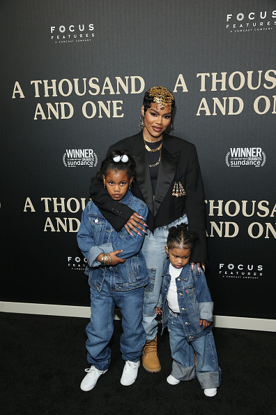 Teyana Taylor and Her Kids at A Thousand and One Premiere