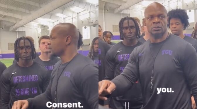 TCU Football Coach Goes Viral After Delivering A Strong Speech About  Consent And Sexual Harassment • Hollywood Unlocked