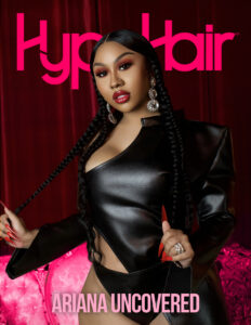 Ari Fletcher Poses alongside her Hype Hair Magazine Cover