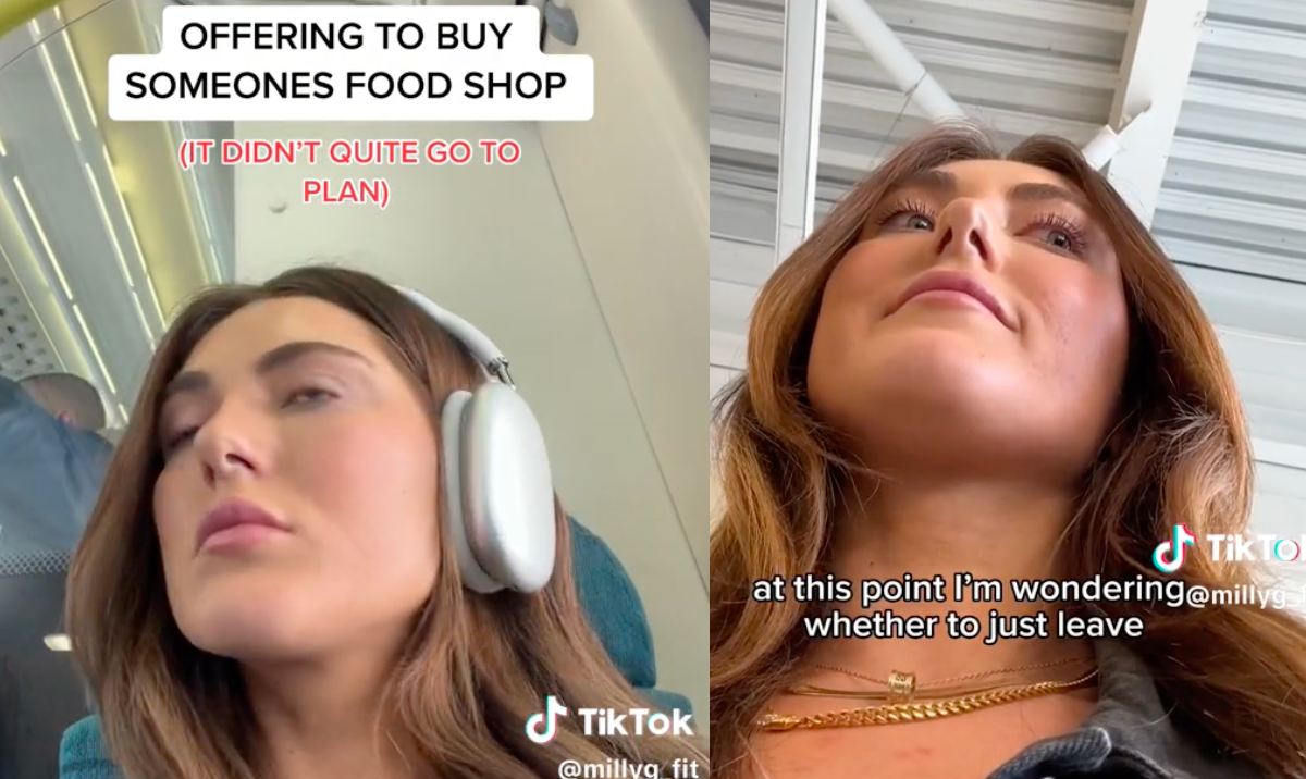 Tiktoker becomes emotional after strangers reject her grocery offer