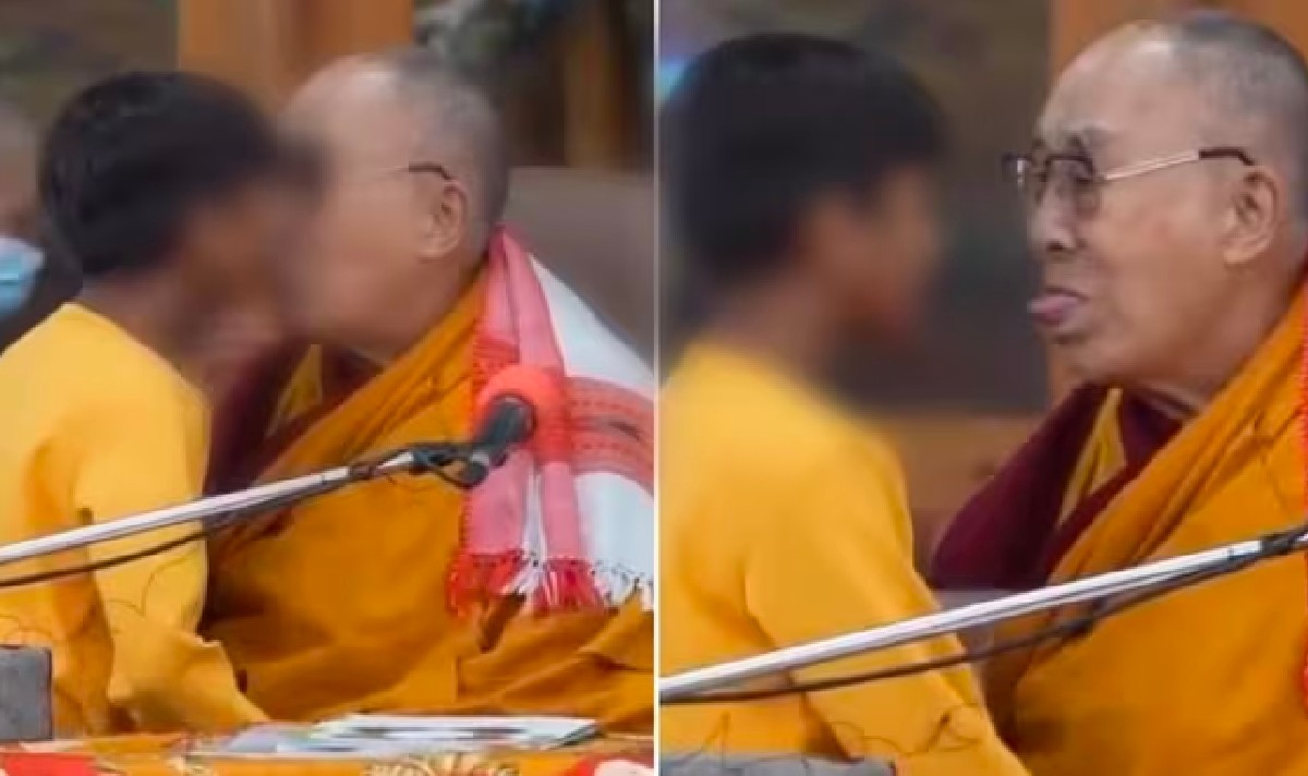 dalai lama kiss boy tongue