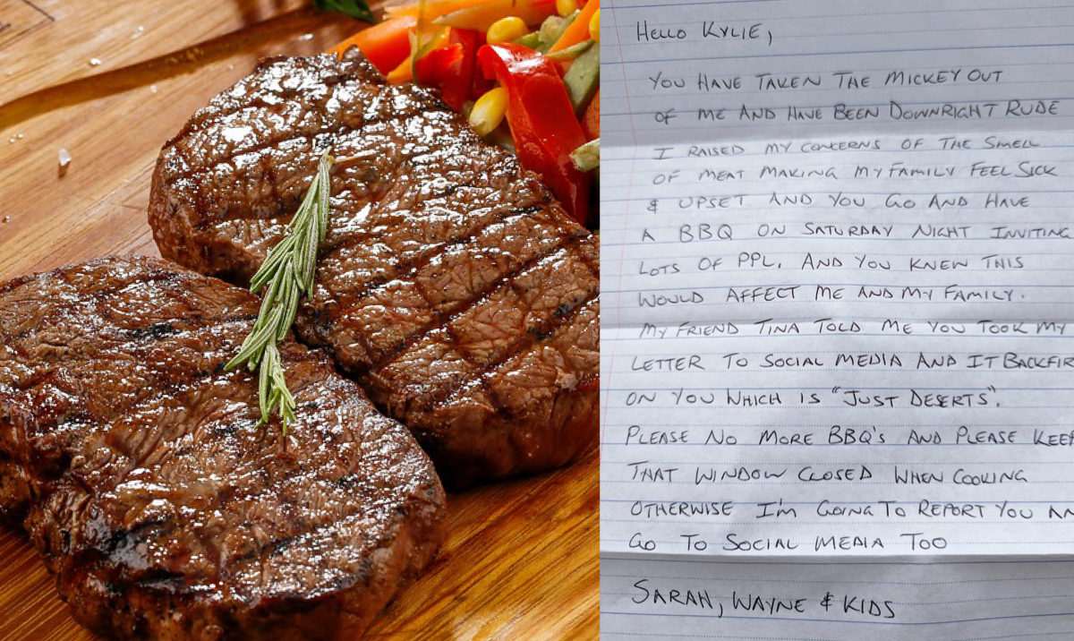 Vegan faces backlash for sending letter to neighbor about cooking meat