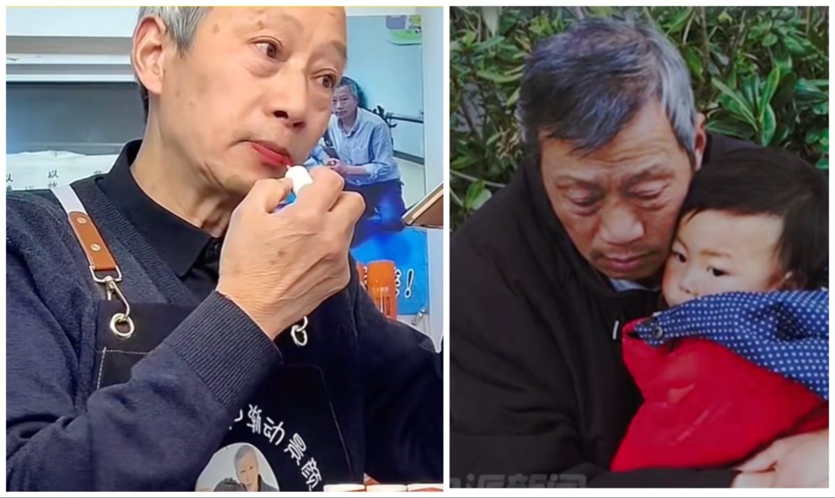 grandfather reviews makeup products to help sick grandson