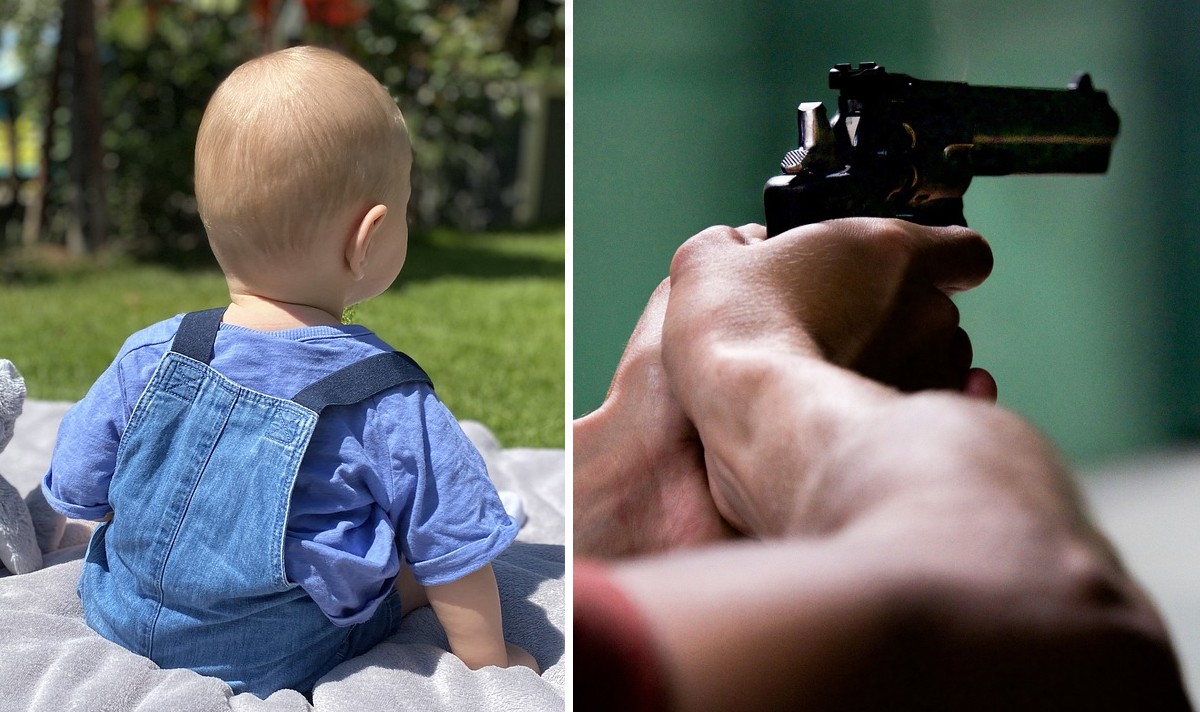 gun shooting baby