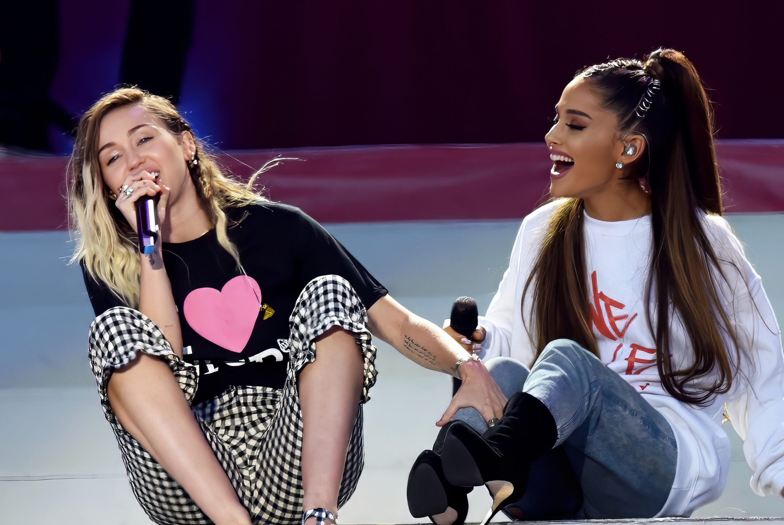 Miley Cyrus Says She Flirted With Ariana Grande During Their Viral 2015 Duet  • Hollywood Unlocked