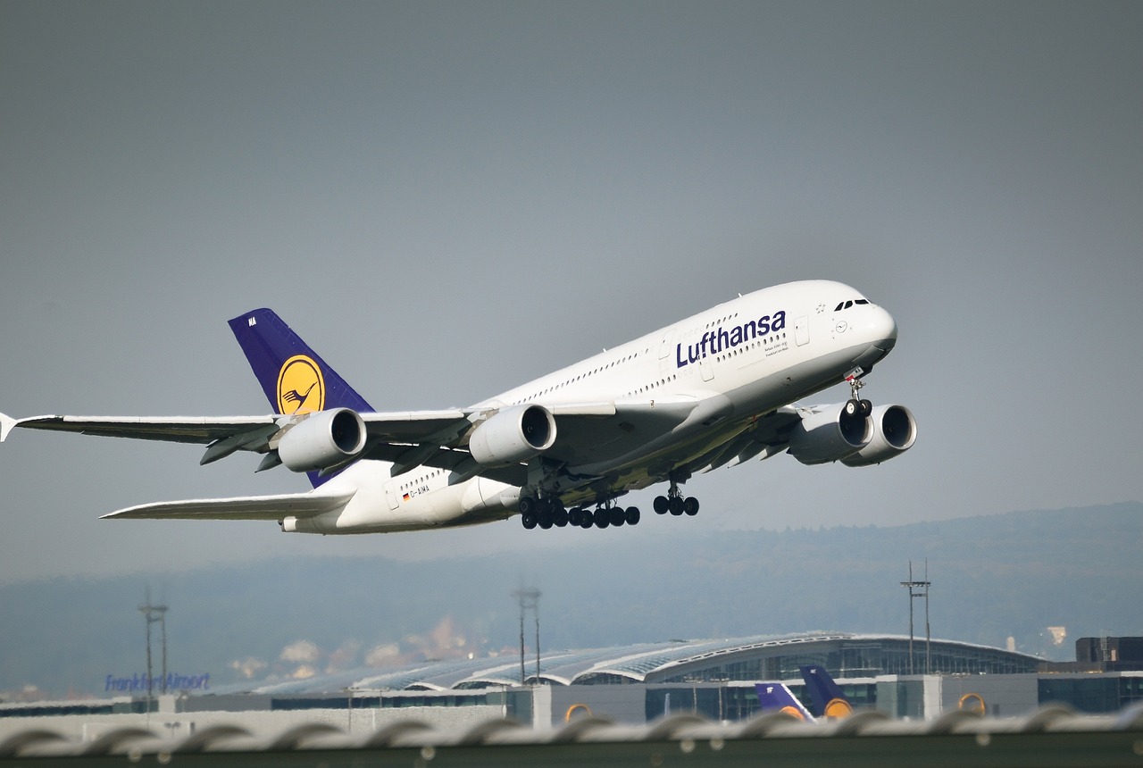 Lufthansa flight taking off