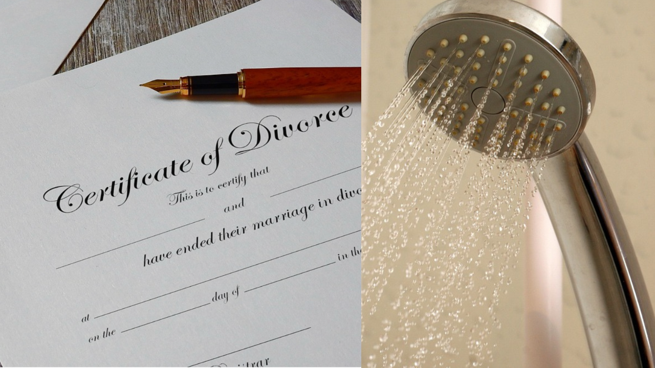 divorce certificate and shower