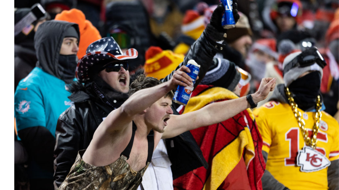 Chiefs fan at stands during game against Miami Dolphins