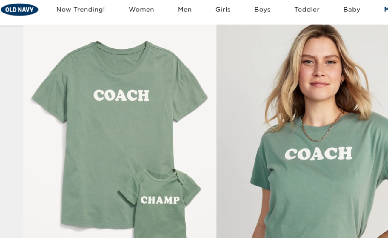 Coach tshirt by Old Navy, a subsidiary of Gap