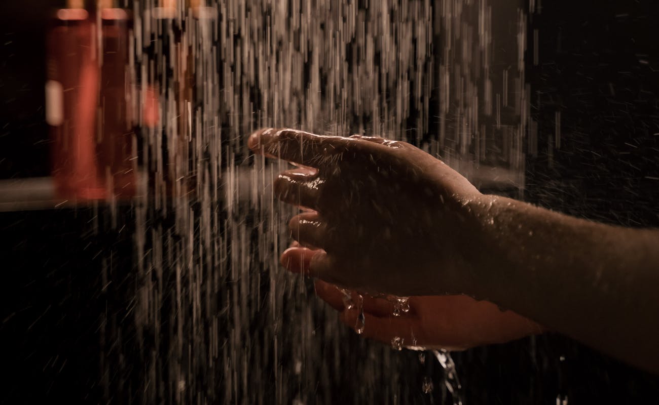 Person taking their daily shower