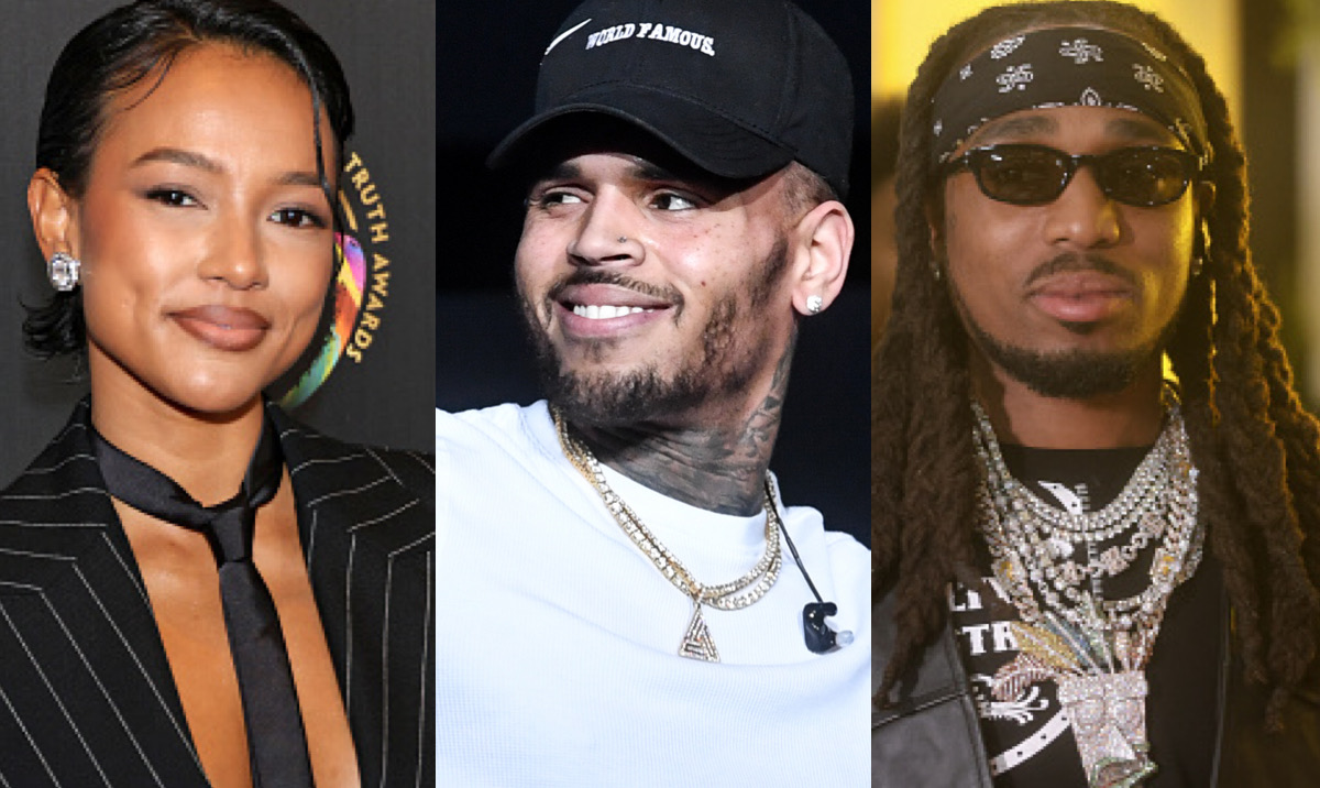 Karrueche Tran Chris Brown and Quavo