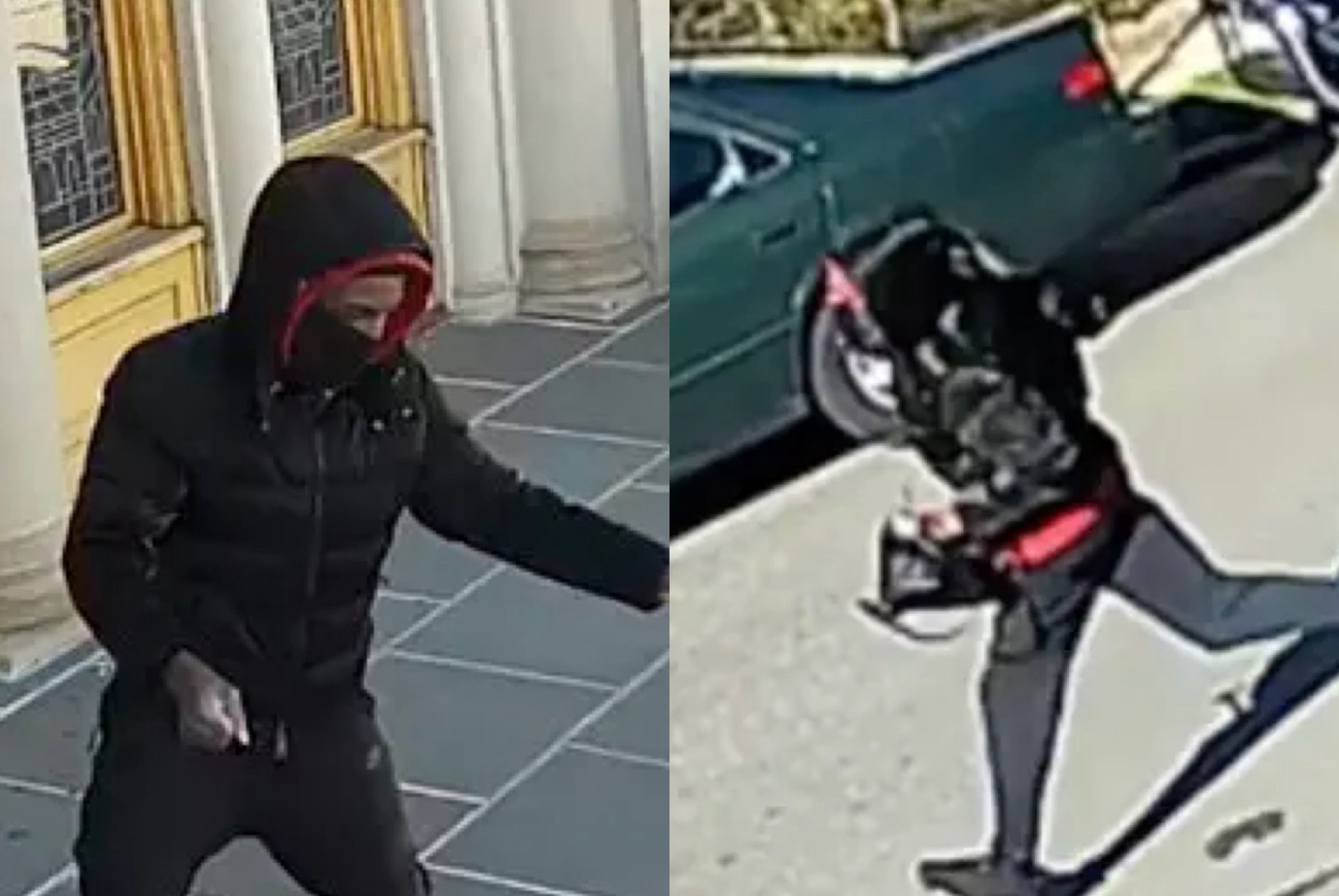 The NYPD is searching for a man who pushed a 68-year-old woman down the steps of her church in Queens on Sunday morning. 