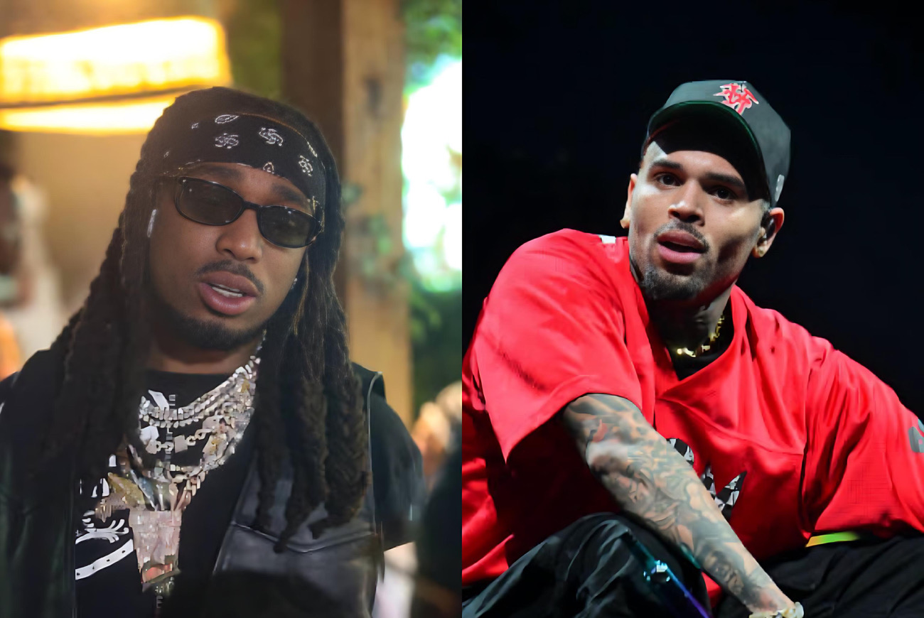 Quavo has responded to Chris Brown’s ‘Weakest Link’ diss track with a song of his own which is titled ‘Over Ho*s and B*tches.’ 