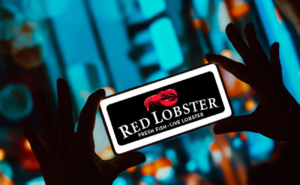 Red Lobster logo displayed on cell phone
