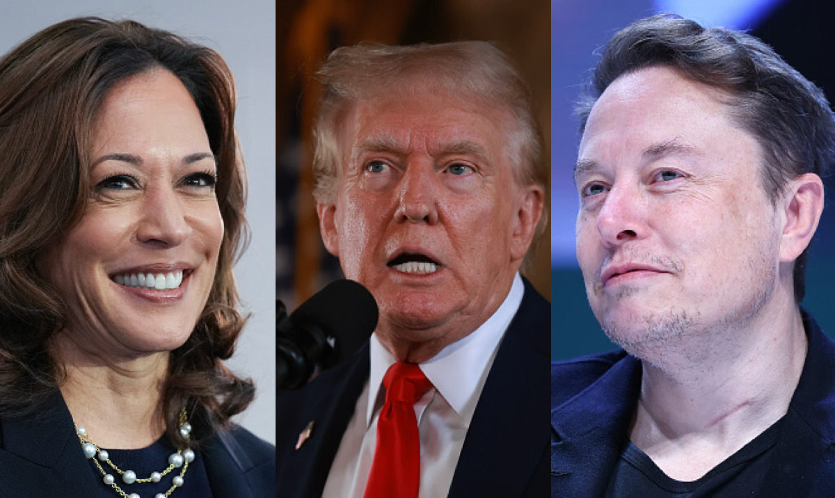 Kamala Harris, Donald Trump and Elon Musk