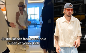 On Thursday, Justin Bieber confronted a group of teens after they approached him at the Waldorf Astoria in Los Angeles. He was at the hotel when the eight teenagers, reportedly attending a bar mitzvah, filmed and laughed at the pop star in the lobby.