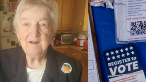 A Georgia woman is casting her vote for the first time at 81