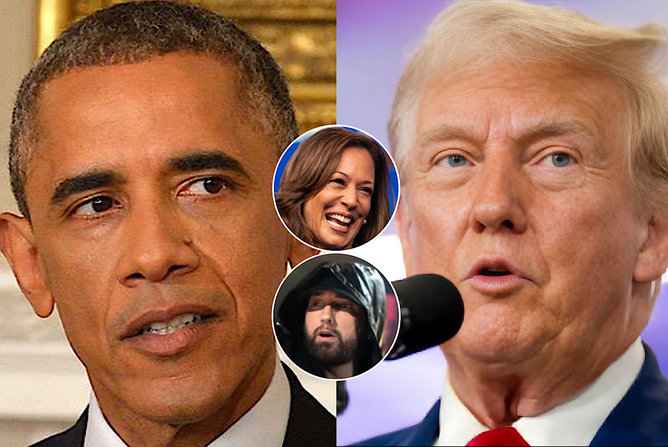 Barack Obama Raps Eminem’s “Lose Yourself” At Kamala Harris’ Detroit Rally And Compares ‘Old And Loony’ Donald Trump To A Senile Grandpa: