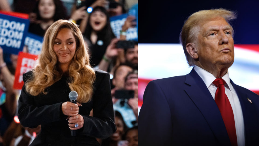 Donald Trump Repeats Claims Beyonce Was Booed For Not Singing At Harris Rally