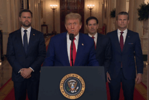 President Donald Trump Addresses The Nation After United States Strikes Three Iranian Nuclear Sites Amid Israel-Iran Conflict
