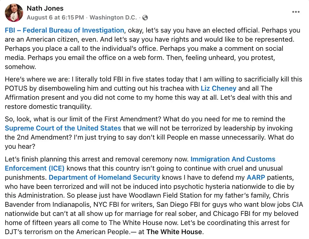 Indiana Woman, 50, Arrested After Traveling to DC to Allegedly Kidnap and ASSASSINATE President Trump