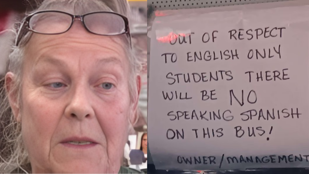 Pennsylvania School Bus Driver Fired After Posting ‘English-Only’ Sign on Bus • Hollywood Unlocked