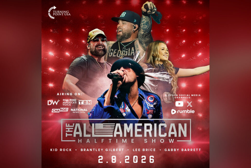 Turning Point USA Reveals Performers For Their ‘All-American Halftime Show’ on Super Bowl Sunday — Featuring Kid Rock, Brantley Gilbert, Lee Brice And More