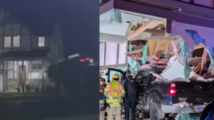 Pickup Truck Goes Airborne, Crashes Into Oregon Home While Family Slept