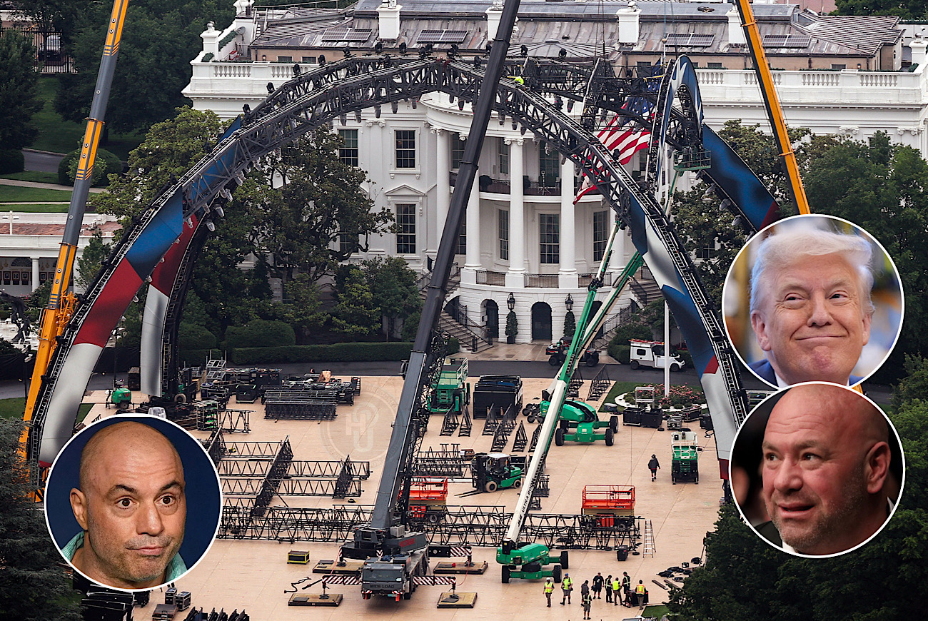 White House Builds UFC Fighting Cage On South Lawn Ahead Of Donald Trump’s 80th Birthday And America’s 250th; Joe Rogan Criticizes Events As Dana White Feels Honored