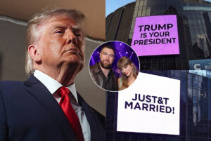 Donald Trump’s White House Trolls Taylor Swift And Travis Kelce Wedding, Shares AI Post Mocking MSG Jumbotron: ‘It Happened: Trump Is Your President’