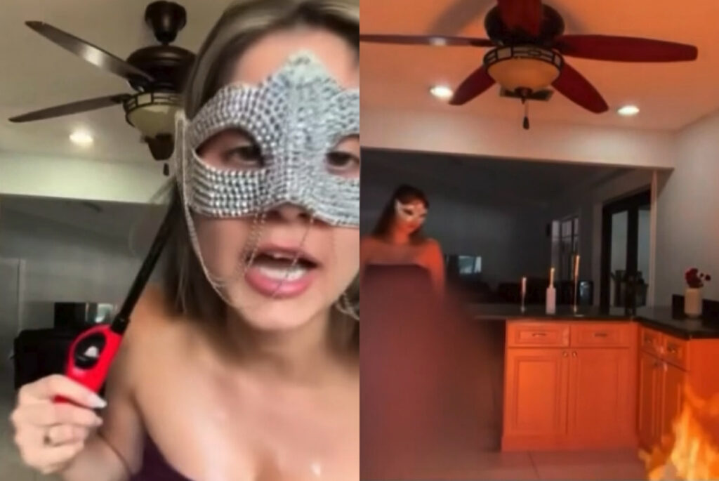 Florida Woman Shares Video On Instagram Of Her Starting A Fire In Her Kitchen And Pouring Hot Wax On Her Children