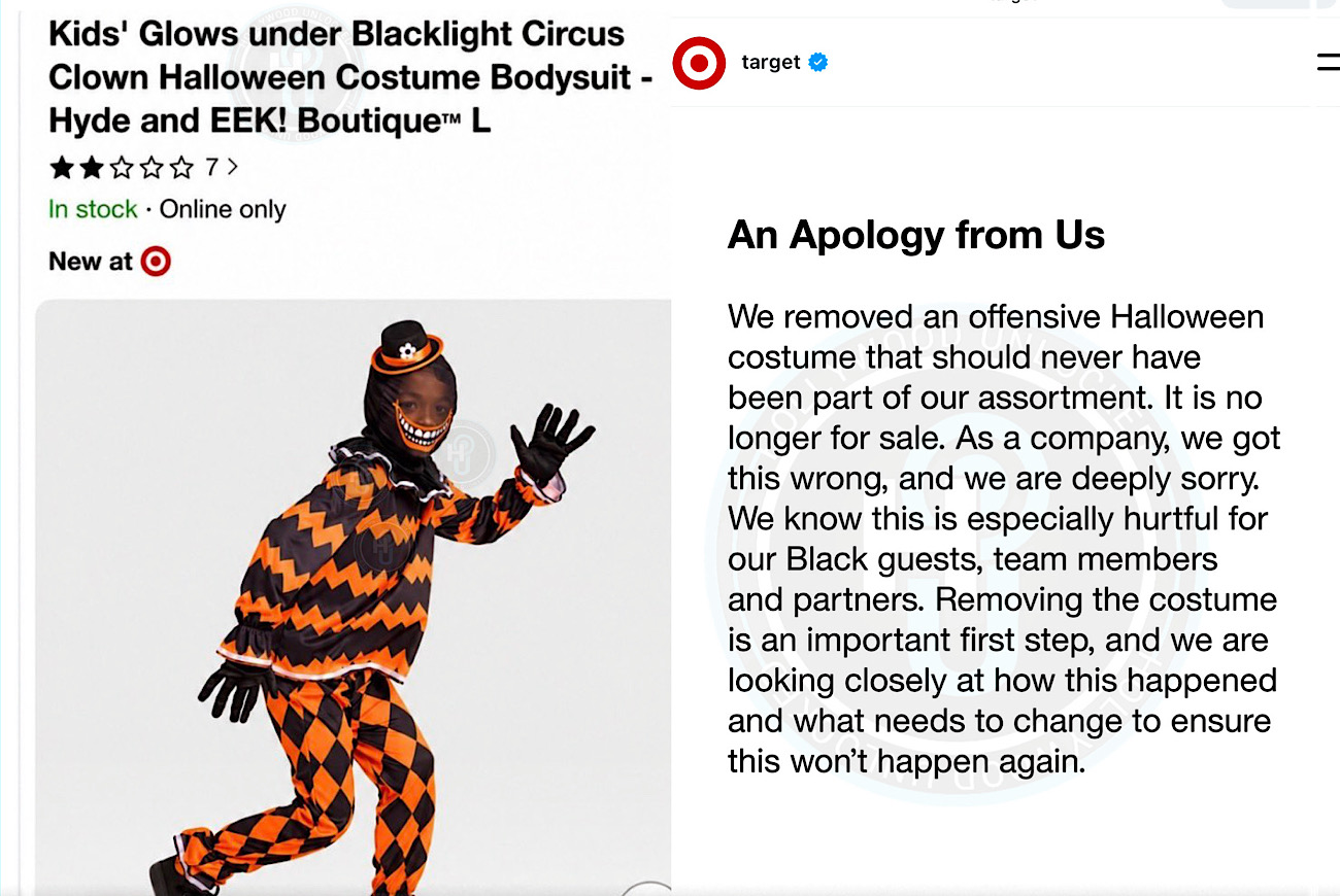 Target Issues Apology For ‘Offensive’ Kids Halloween Costume Accused Of Resembling ‘Minstrel’ And Racist ‘Blackface’ Imagery