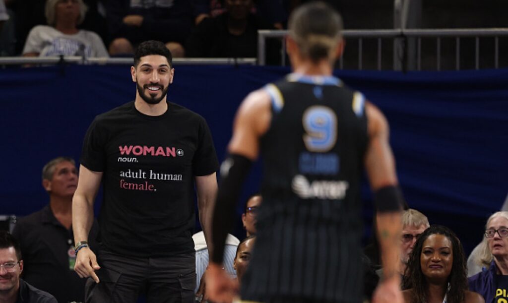 WATCH: Enes Kanter Freedom, Who Declared For The WNBA Draft By Identifying As A Woman, Gets Dragged Out The Building After Clashing With Natasha Cloud